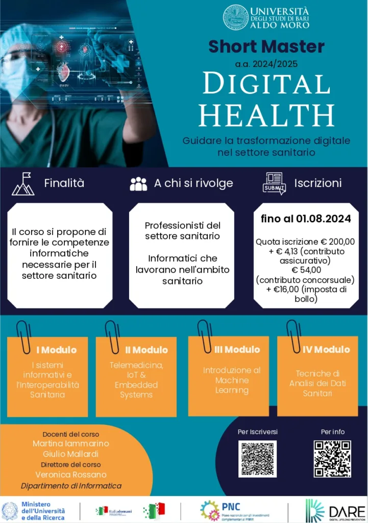 Short Master Universitario in “Digital Health: Guidare la trasformazione digitale nel settore sanitario”